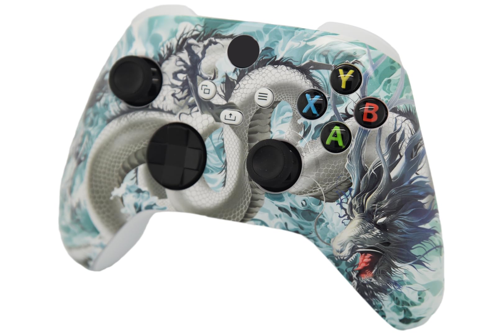 Controller personalizzato aerografato a mano compatibile con Xbox Series X/S e Xbox One (serie X/S drago bianco)