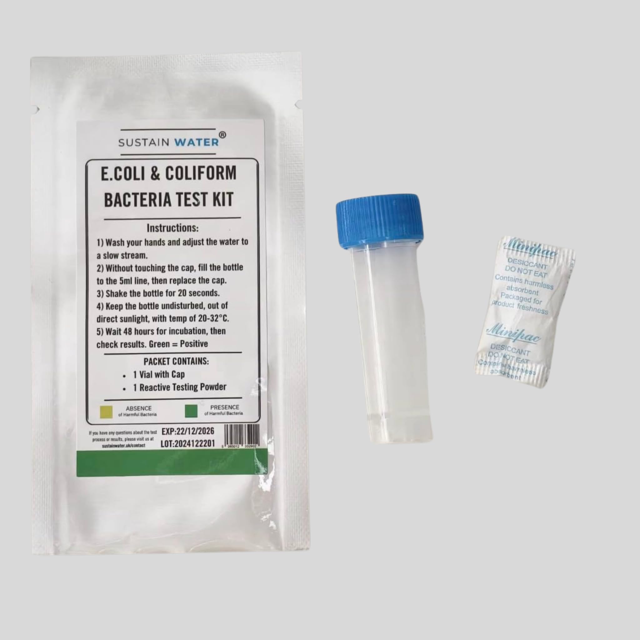 E. Coli & Coliform Bacteria Water Test Kit - Professional Home Water Safety Testing - Image 2