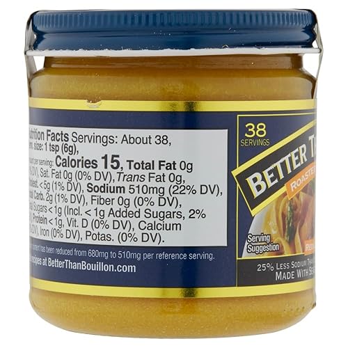 Miniatura 5 de Better Than Bouillon Base de pollo asado reducido en sodio, hecha con pollo asado sazonado y menos sodio, 38 porciones por frasco, tarro de 8 onzas