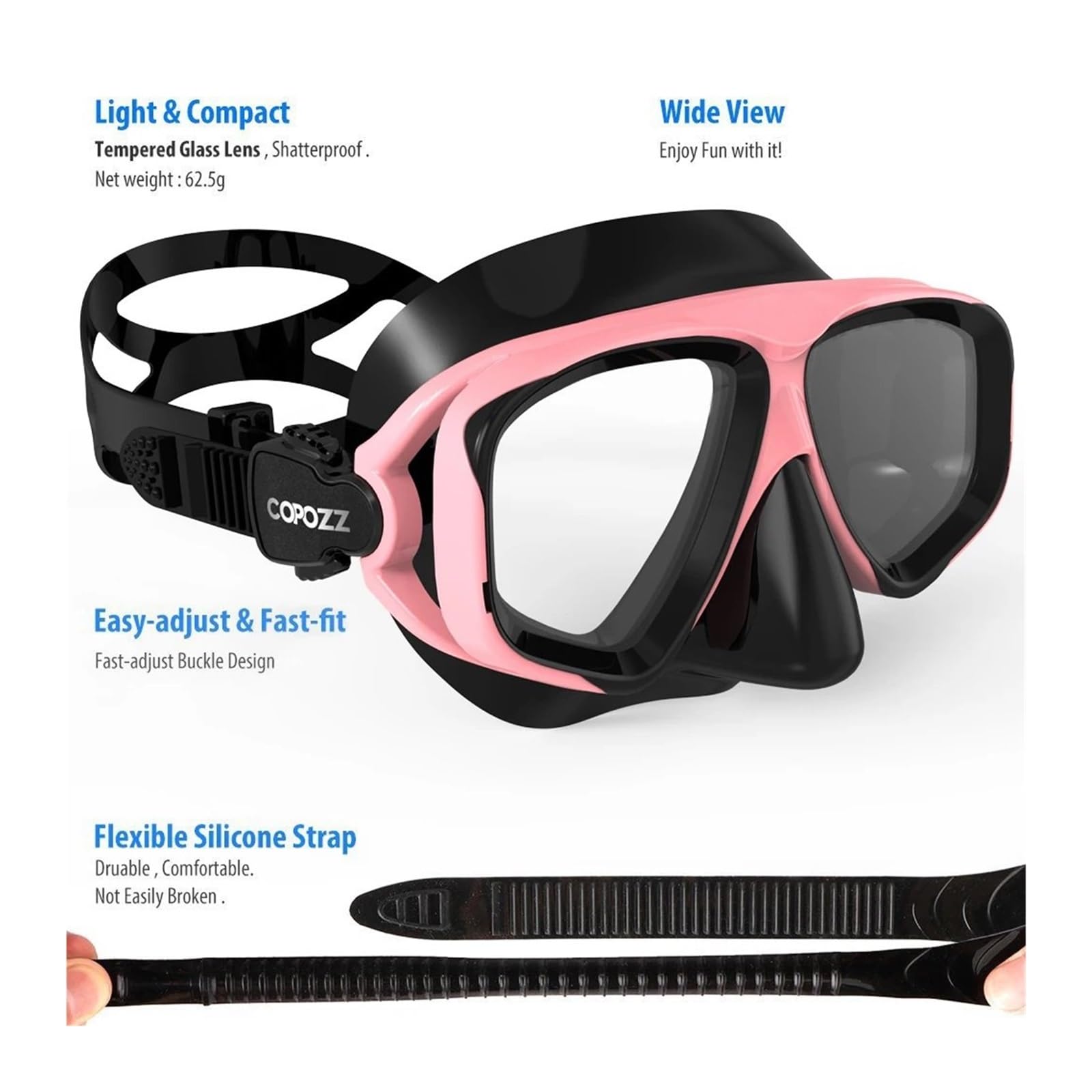 Buceo Kit de de Buceo Máscara de Buceo con Gafas antivaho y Tubo de Snorkel con Correa Ajustable para natación de Adultos(Yellow)