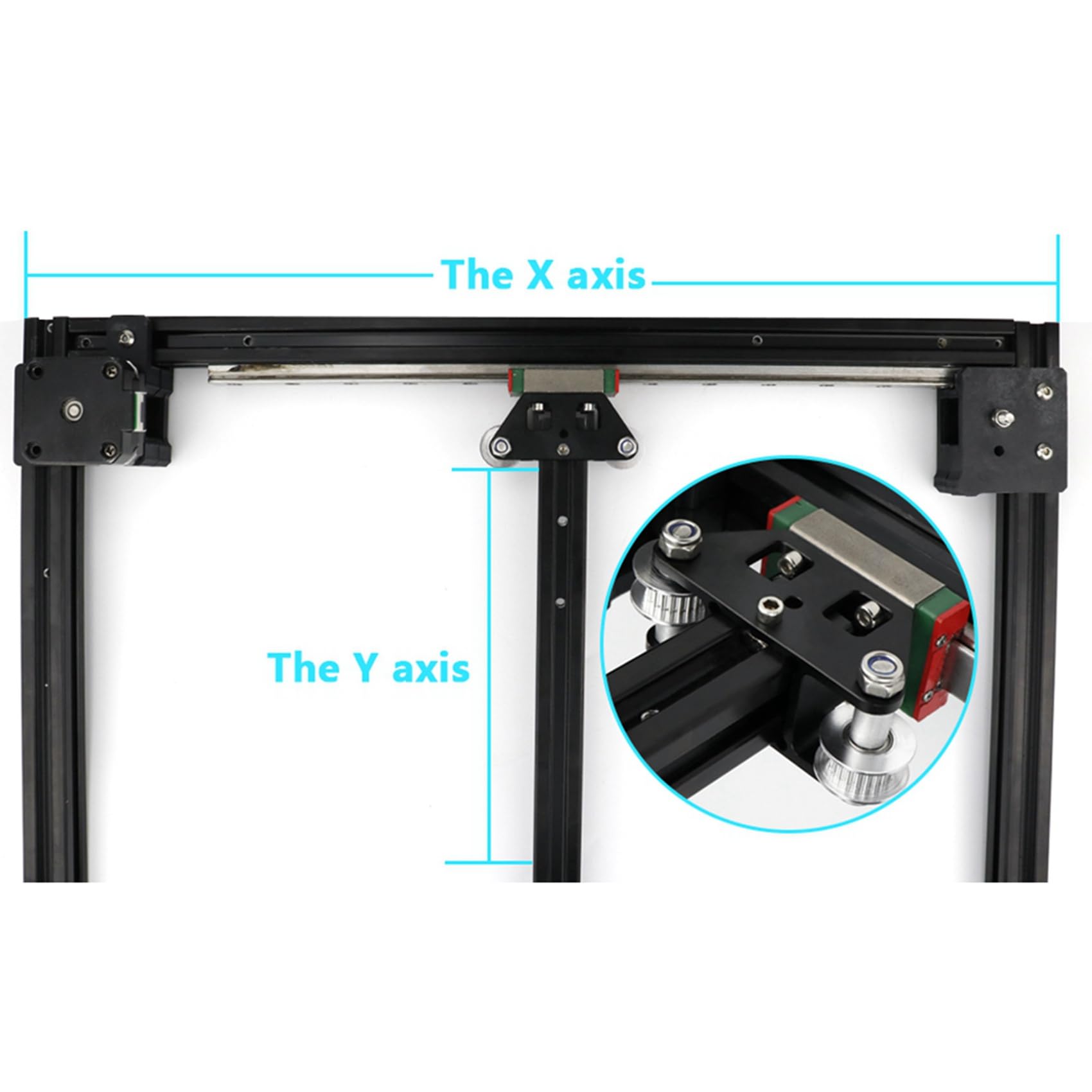 4 CNC Aluminium Y Gantry Guide Akcesoria do Drukowania 3D dla Ultraszybkiej Drukarki 3D VzBoT Lekka