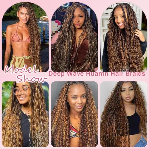 P4/30 Highlight Brown Braiding Hair – Deep Wave Extensions