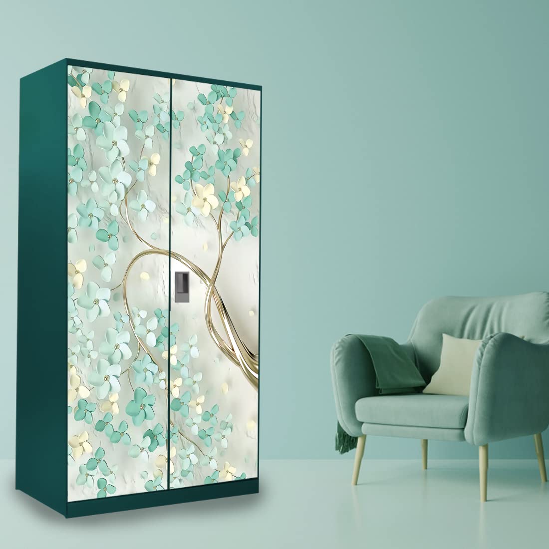 DSticker Self Adhesive Almirah Stickers | Almirah Door Wallpapers & Wall Stickers (BranchFlowerAlmira) Extra Large (213x99cm) Home Wardrobe Doors Stickers for Your Almira (B0CTXDYWGL) Amazon Price History, Amazon Price Tracker