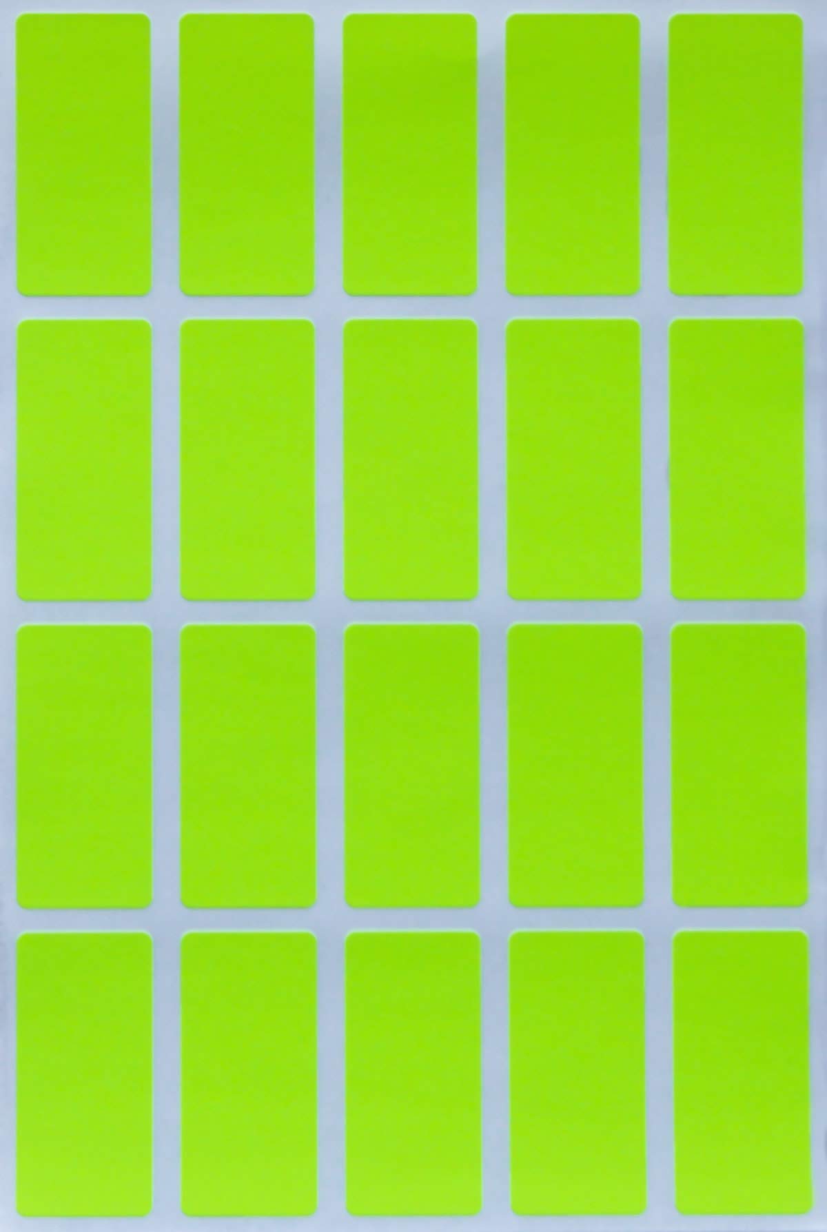 Royal Green Neon Yellow Rectangular Stickers (40mm x 19mm) 4 cm x 1.9 cm - 1000 Pack, Neon-yellow