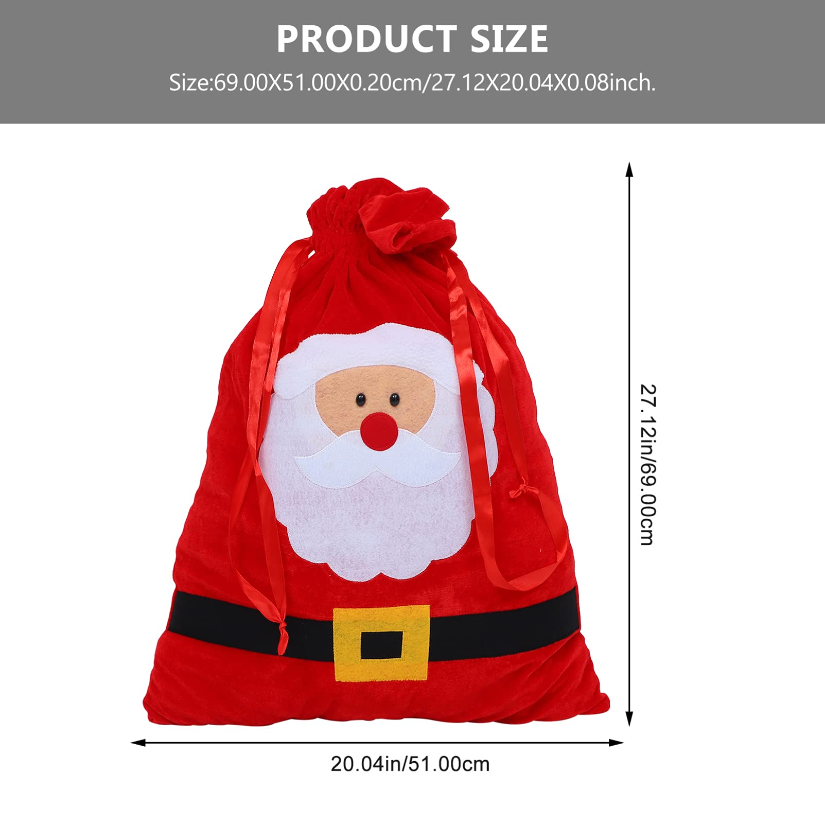 Didiseaon 2piezas Bolsa Navideña De Papá Noel Cordón Saco De Almacenamiento Para Dulces y Para Fiestas y Celebraciones Diseño Sencillo y Práctico