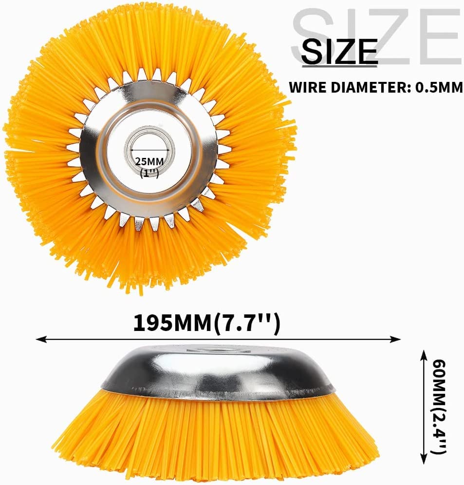 SPAZZOLA CONICA 6'' Testina Decespugliatore Universale Disco Abrasivo