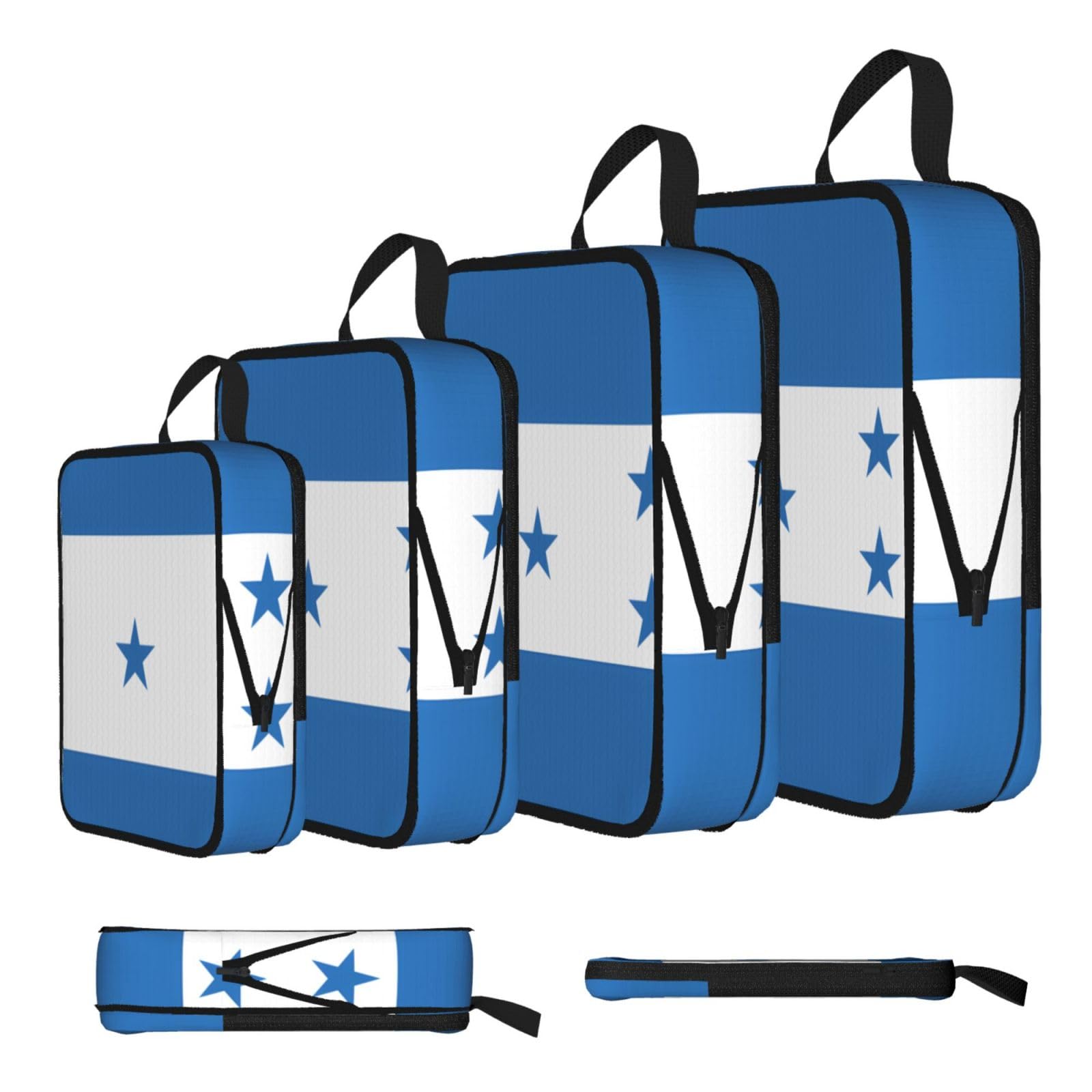Sxzvvbn Black Flag Of Honduras Compression Packing Cubes 4 Piece Set