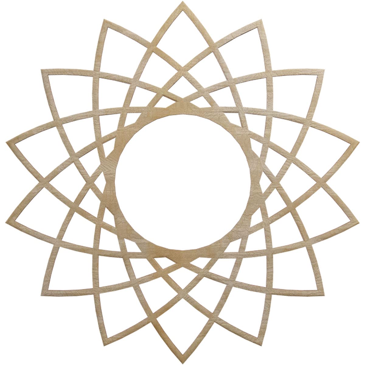 Ekena Millwork 22"OD x 8 1/2"ID x 3/8"T Eleanor Wood Fretwork Pierced Ceiling Medallion, Birch