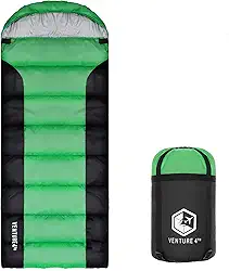 VENTURE 4TH Saco de dormir para mochila – 2GG, tamanhos duplo e único – Sacos de dormir leves para climas quentes e frios para adultos, crianças e casais – Ideal para caminhadas, acampamento e