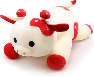 Cow Stuffed Animals, 18" Cute Mushroom Cow Stuffed Animals, Kawaii Mushroom Plush for Kids, Cow Plush Toys Birthday Gifts for Girls and Boys, Christmas, Halloween Home Decoration