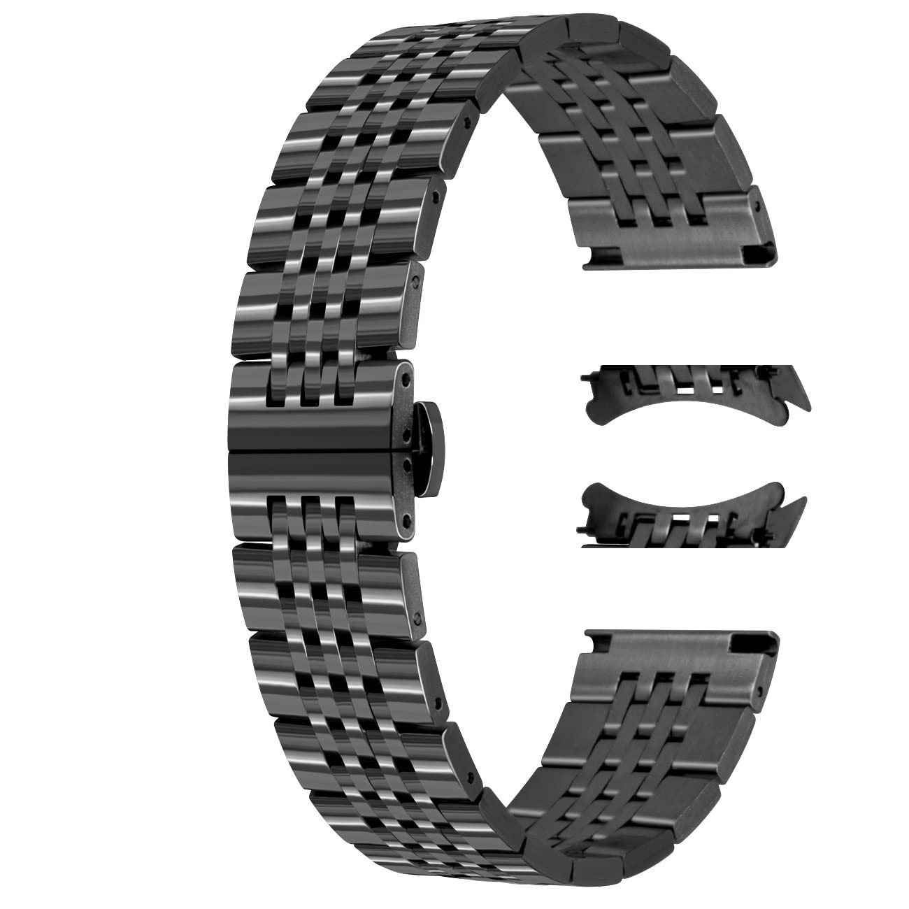 20mm 22mm Metal Watch Band Polished Tapered Watch Strap Solid Curved & Straight Ends Stainless Steel Watch Band Strap for Men Women Bracelet Two Tone Gold, Rose Gold, Silver, Black