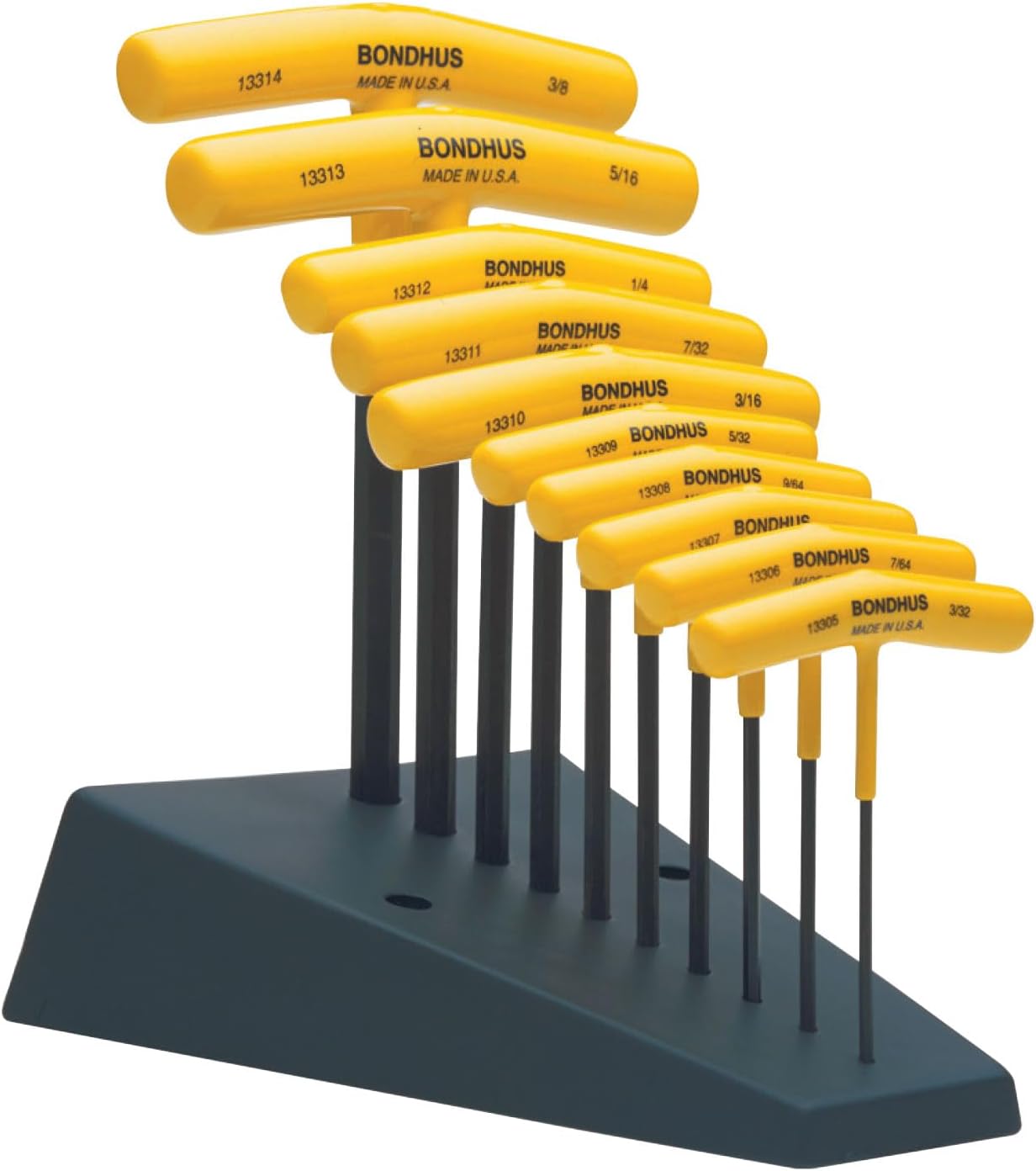 BONDHUS, HTX10FS 10PC 3/32-3/8 T-Handle HEX Set, 13390, One Size