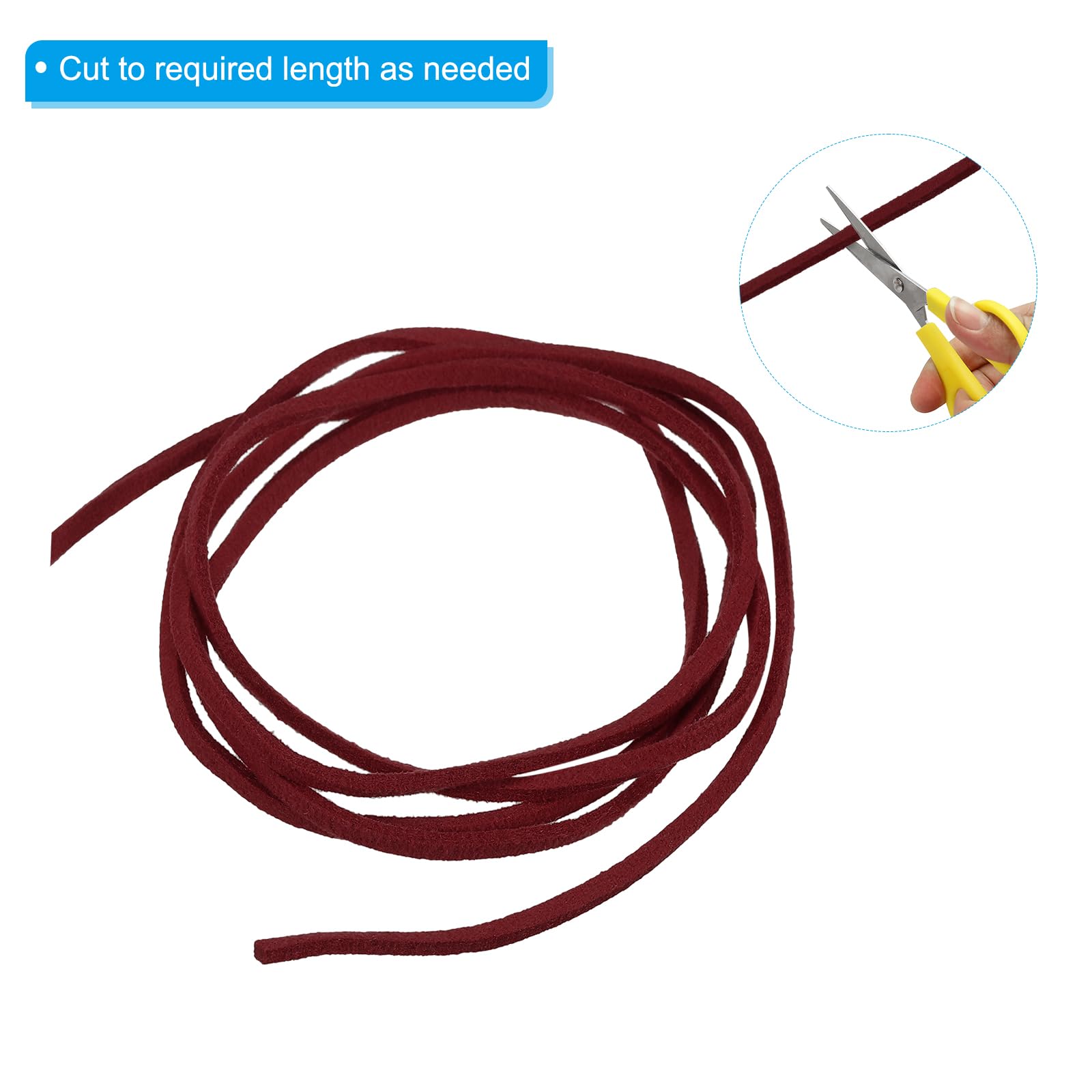 PATIKIL 5.5 Yards x 3mm Faux Suede Leather Cord, Leather Lace String for Bracelet Necklace Beading Making DIY Crafts, Burgundy - Image 3