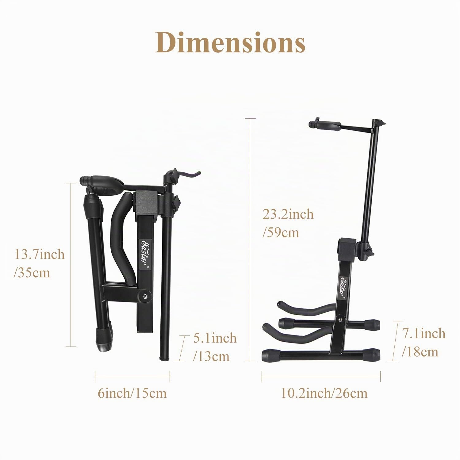 Eastar Support de violon avec support d'archet portable, support de violon antidérapant réglable en forme de A pour guitare/violon/alto/ukulélé/mandoline, facile à monter et à démonter
