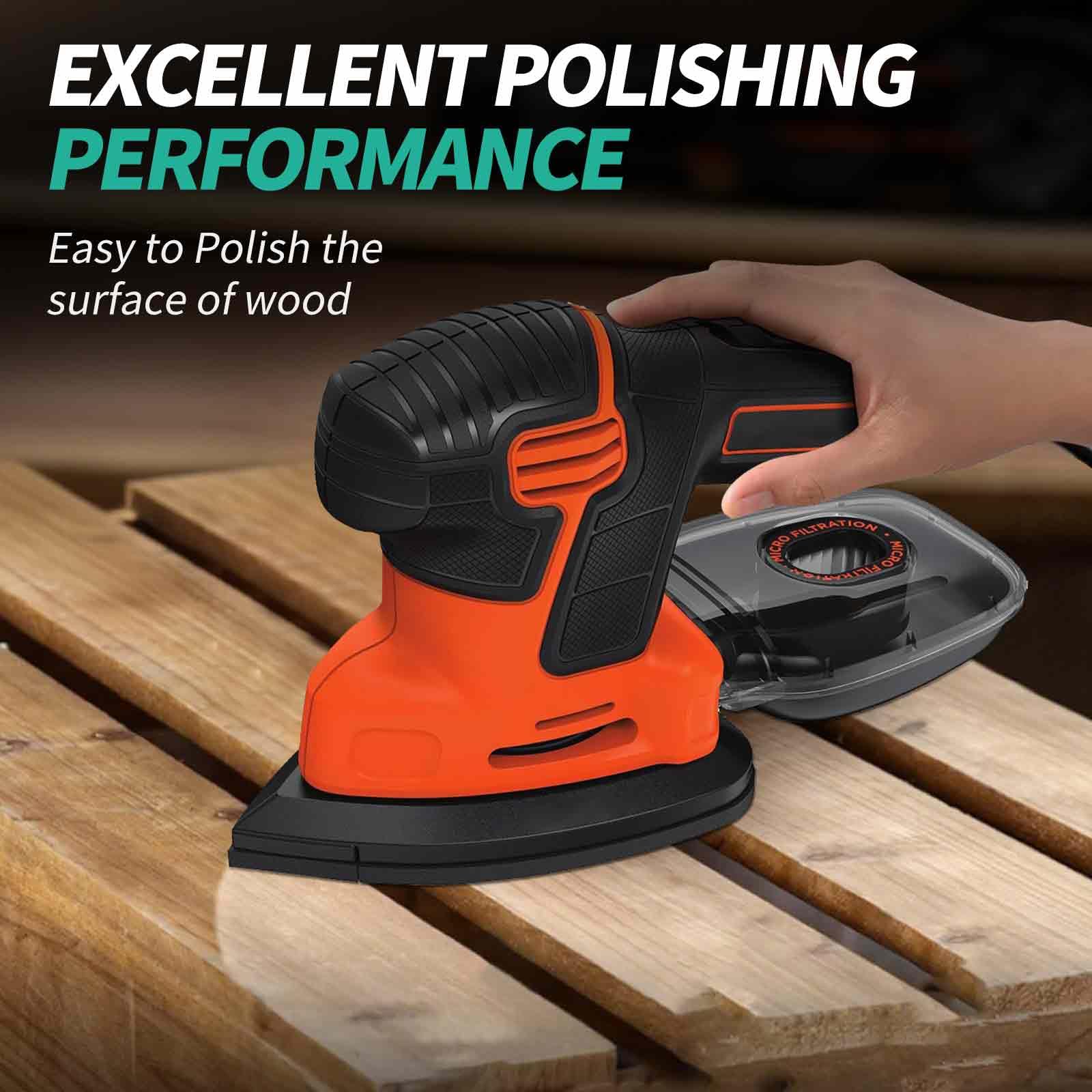 Black and Decker, 30 fogli abrasivi per levigatrice per mouse, 6 x 40/60/80/100/120, 8 fori, con gancio e anello, per levigatrice Black and Decker KA220G KA230