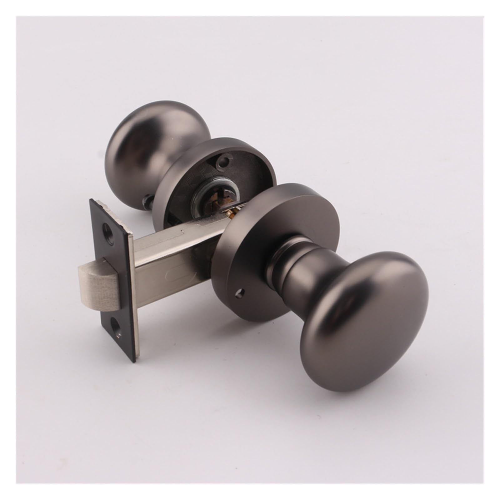 NYRXRYTCA American Golden Door Lock Ball Lock Simple Indoor Bathroom Lock European Solid Wood Door Bathroom Silent Room Door Lock(GrayBlack)