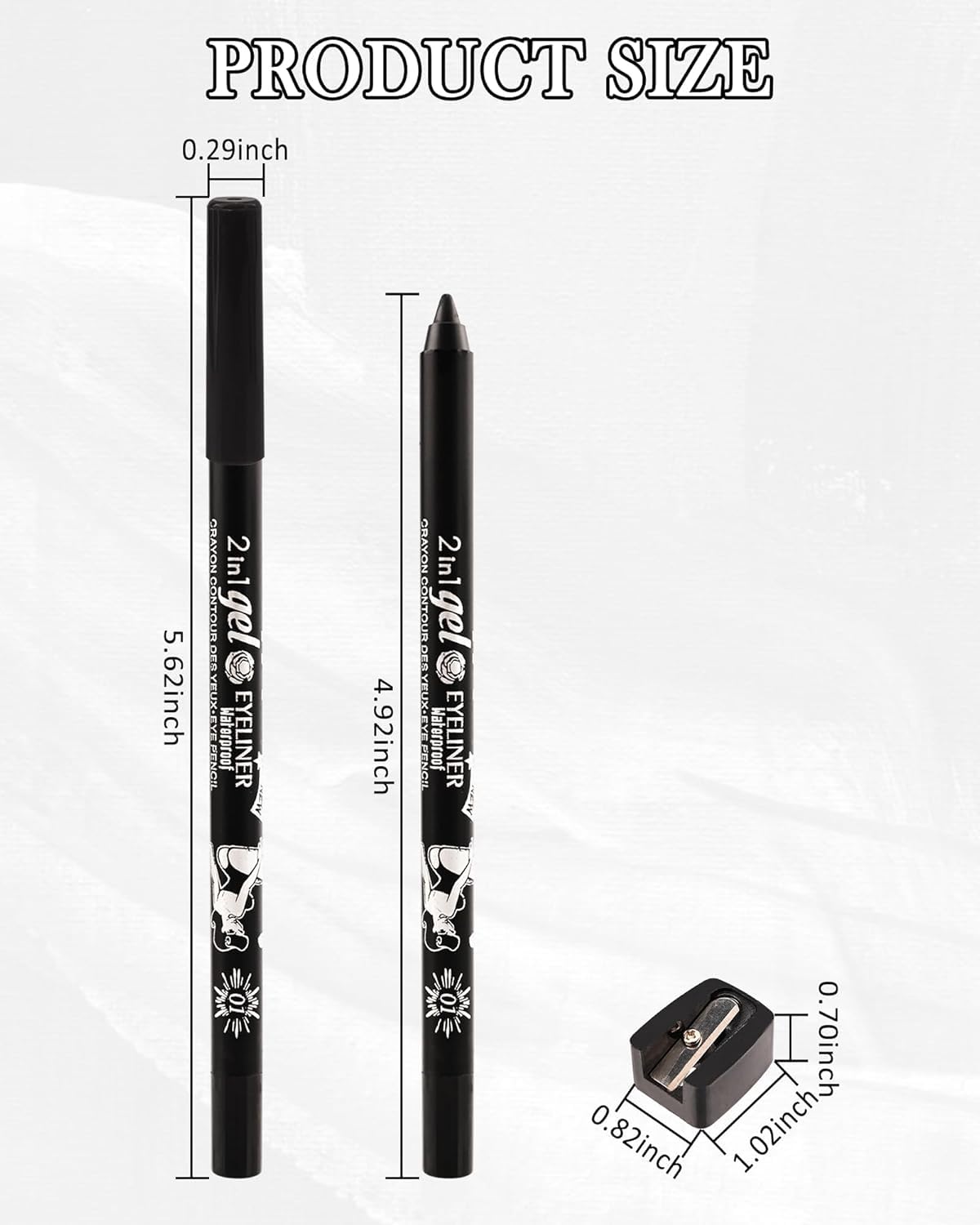 Colorato Gel eyeliner matite penna set, 6 pezzi Eyeliner impermeabile Labbra Liner Ombra d'occhio Matite sopracciglia Pen Eye Makeup ﻿ (01#+02#+03#+05#+06#+07#)