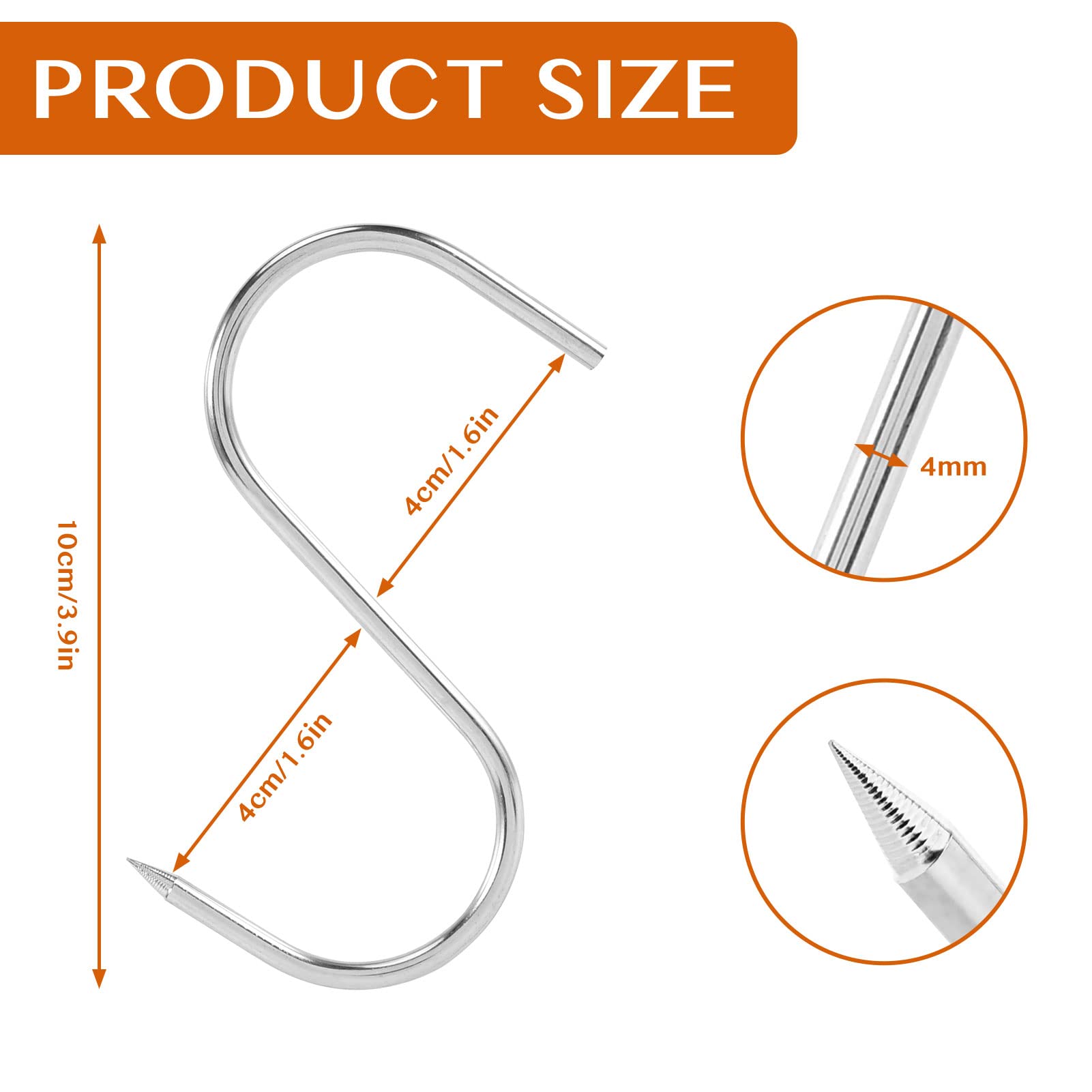 Ganci A S In Acciaio - 10 Pezzi, Carico 20 Kg, Per Cucina, Ufficio, Bagno - Foto 8