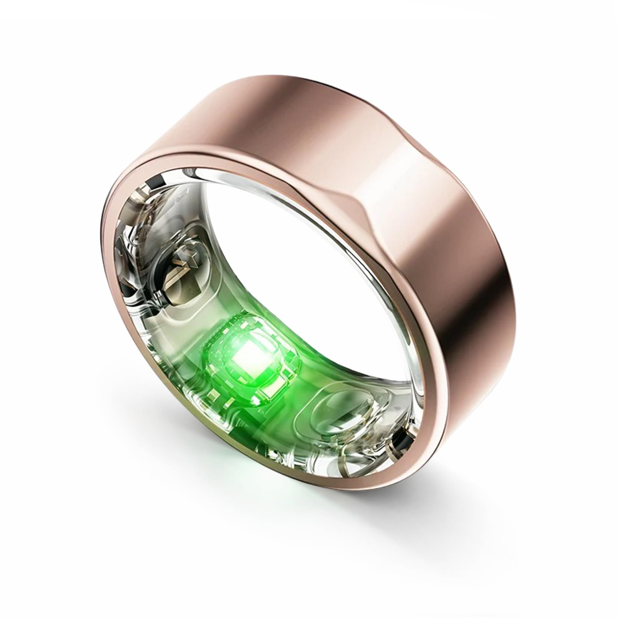 Anello intelligente in titanio (oro rosa misura 10) - Anello di monitoraggio fitness e sonno con cardiofrequenzimetro, activity tracker, batteria 10 giorni, senza abbonamento, unisex