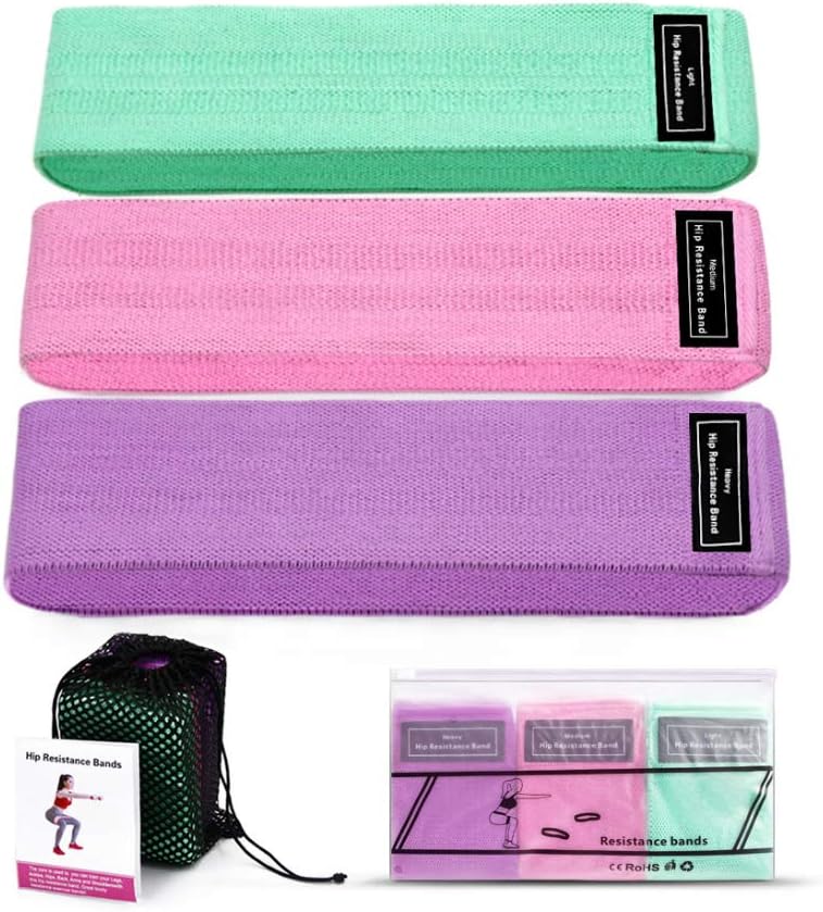 RUNYA Fabric Resistance Bands Set Exercise Booty Band for Legs and Glutes, Best for Home Fitness, Yoga, Pilates