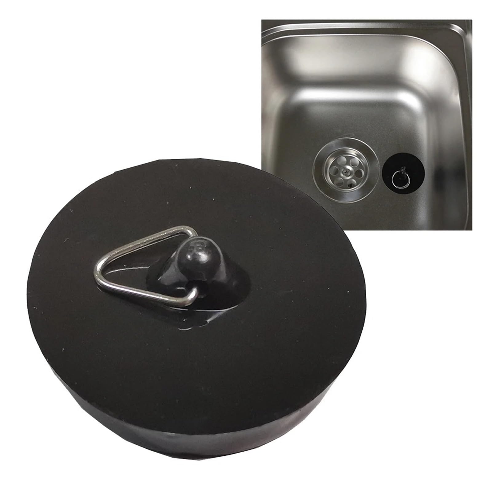 Tappo di scarico in gomma per lavandino Tappo di scarico in gomma for vasca da bagno, cucina, lavelli for lavanderia - Nero Confezione multipla(Black-30pcs)