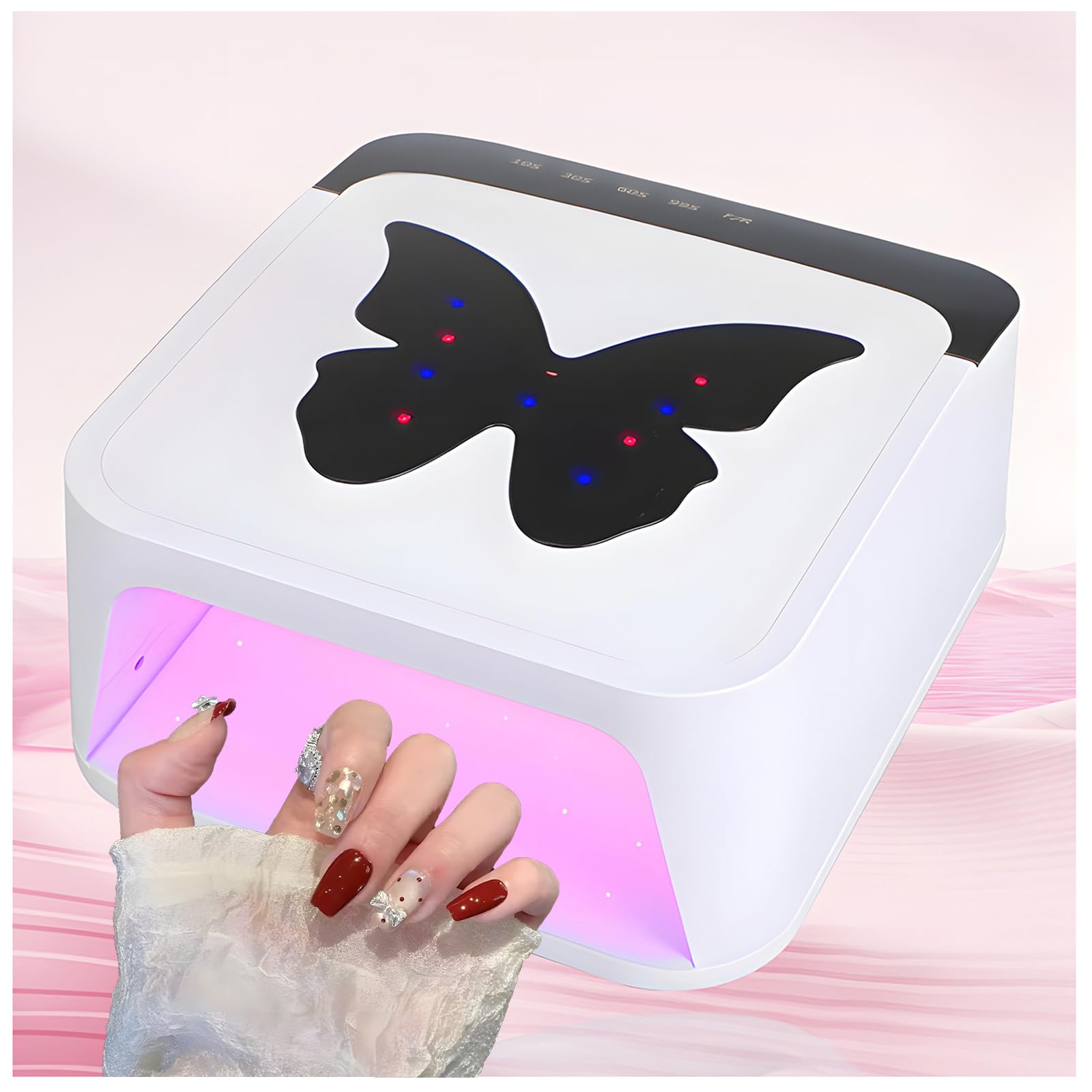 Professional UV LED Nail Lamp for Gel Polish, 42 PCS High-Power LED Beads Nail Dryer with 4 Timer Settings & Automatic Sensor, Fast Curing Light for Home and Salon Manicure Pedicure Nail Art