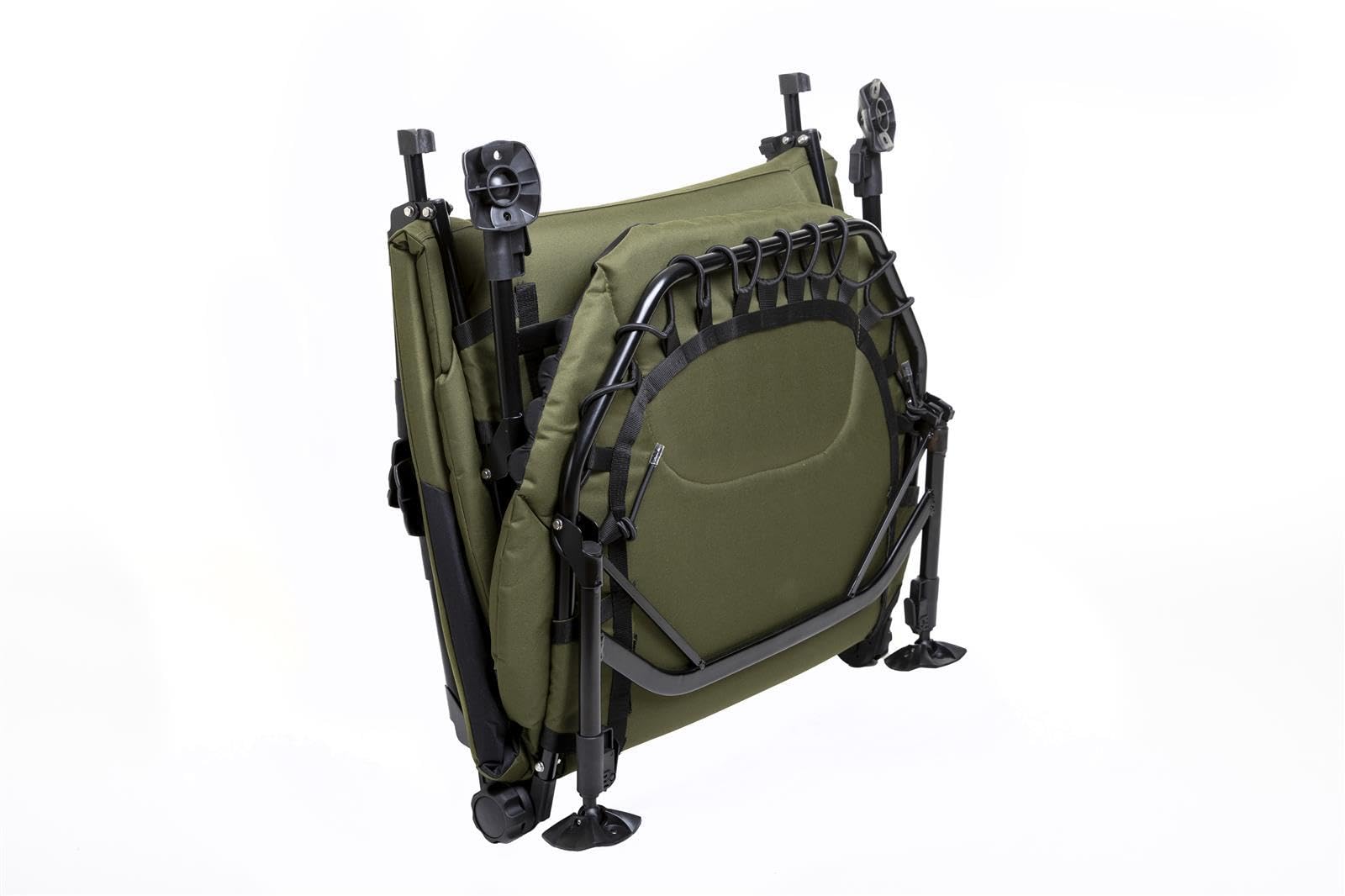3D Bedchair 8-Bein Angelliege Camping Comfort Karpfenliege belastbar bis 160kg mit integriertem Kopfkissen