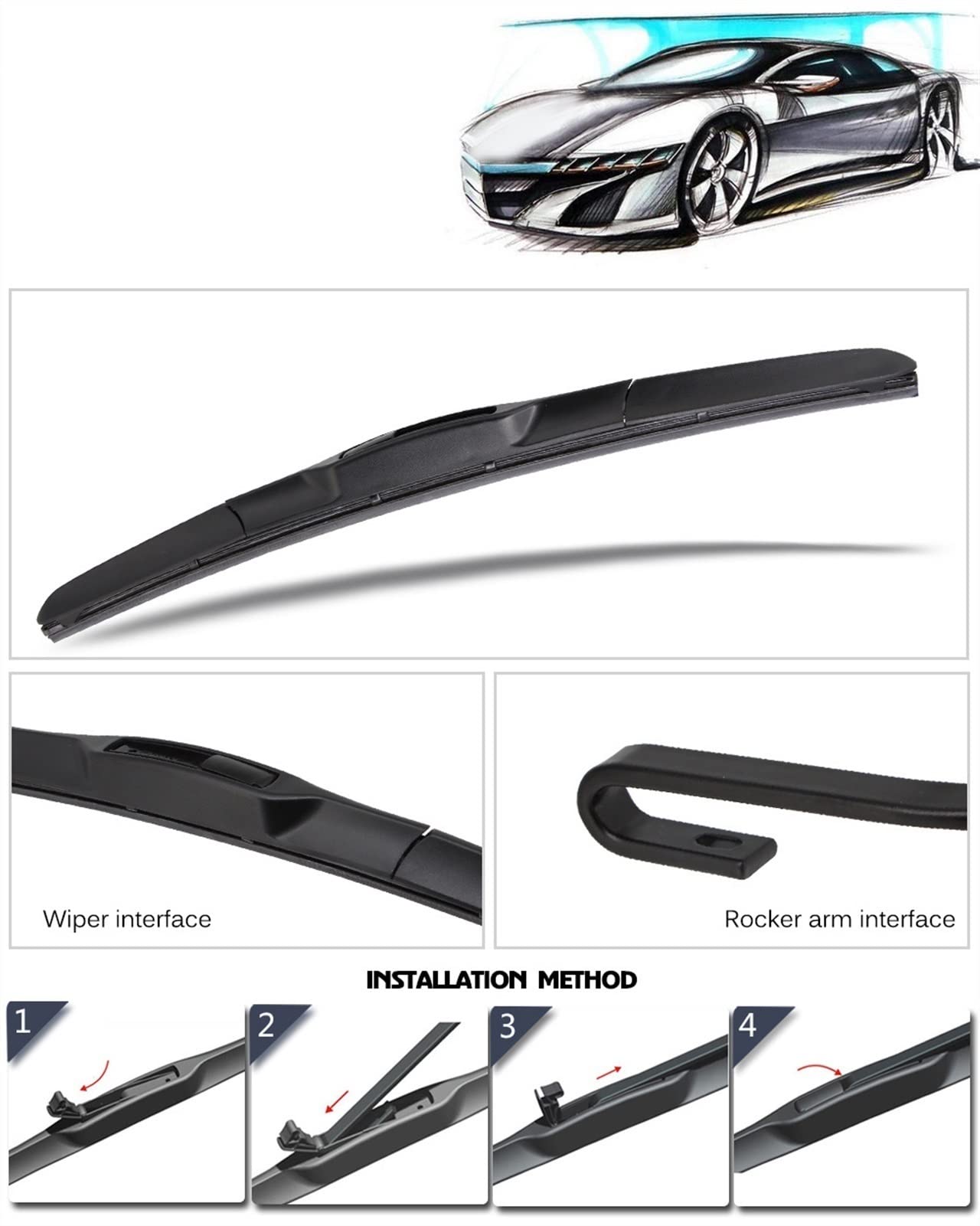 Auto Tergicristallo Per Land Rover Per Range Rover L322 2005-2012 Parabrezza Parabrezza Finestrini Anteriori Accessori 26 "+ 26" LHD RHD Tergicristallo Spazzola Del Tergicristallo Dell'automobile (Co