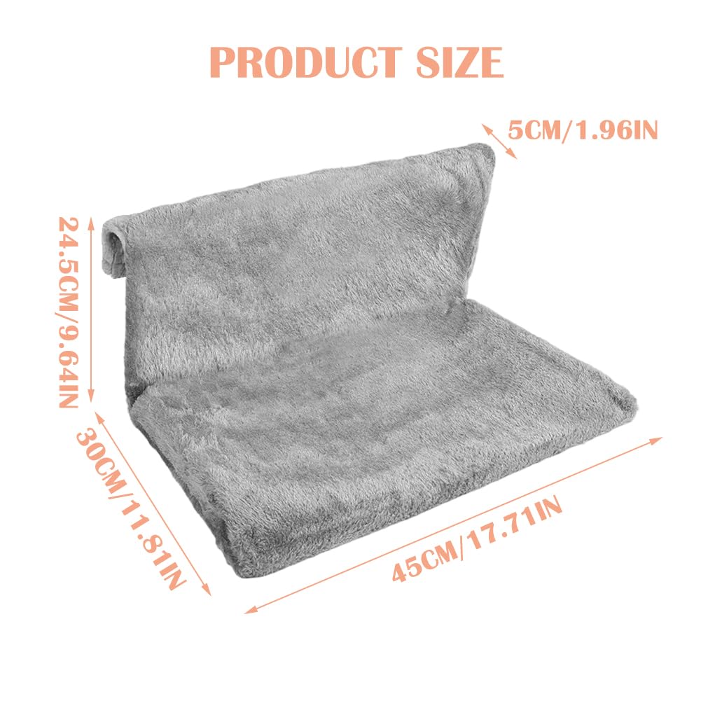 Cat Bed for Heaters,Katzenheizungsliege mit kuscheligem Plüschbezug, Kuschelige Katzenheizungsliege, Cat Hammock Heating, Heizungsliege Katzen für alle Heizkörper (Grau)