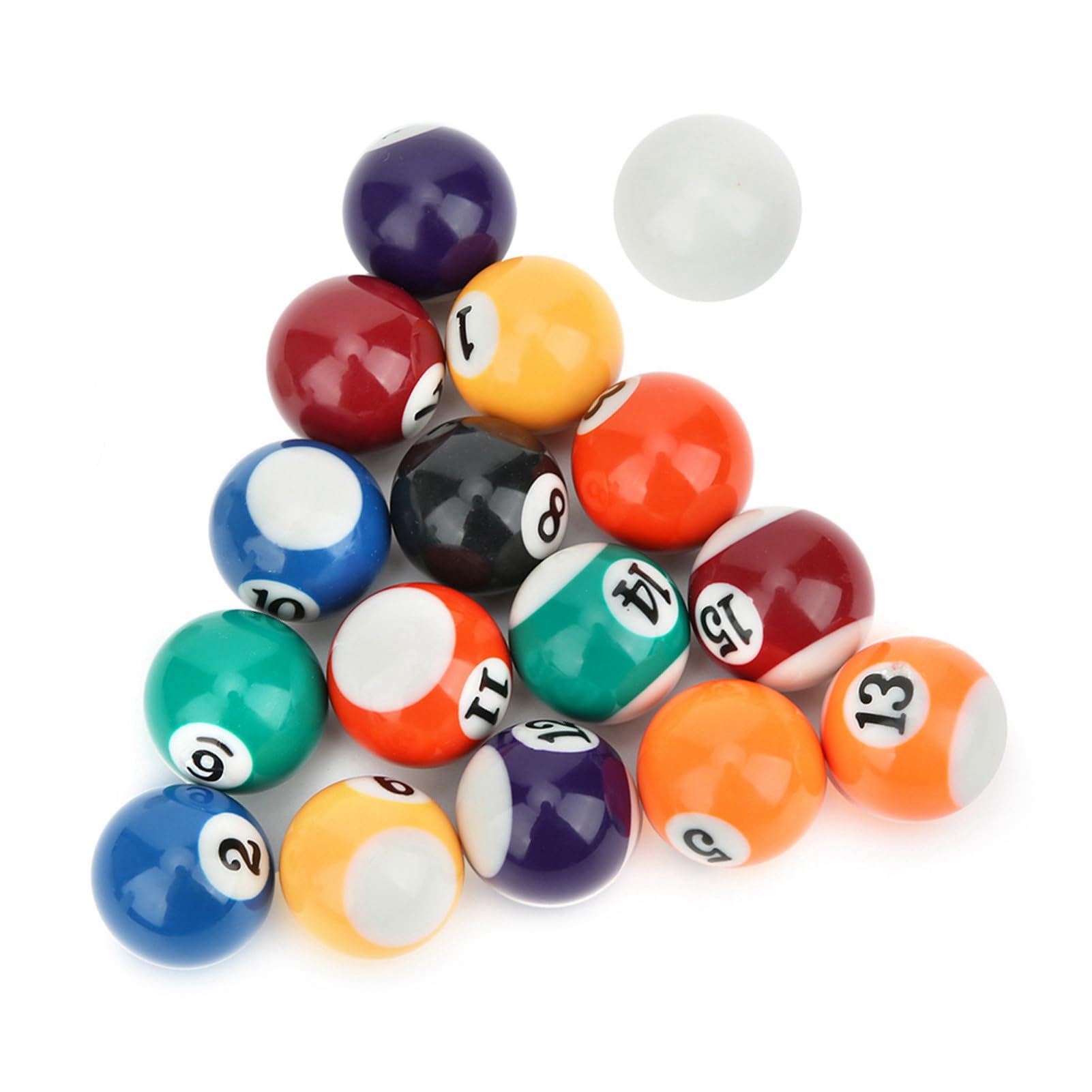 Brrnoo Jeu de 16 Billes de Billard en résine Premium – Ensemble Complet Standard pour Tables de Pool, Bars et salles de Jeux, durabilité exceptionnelle et précision Parfaite
