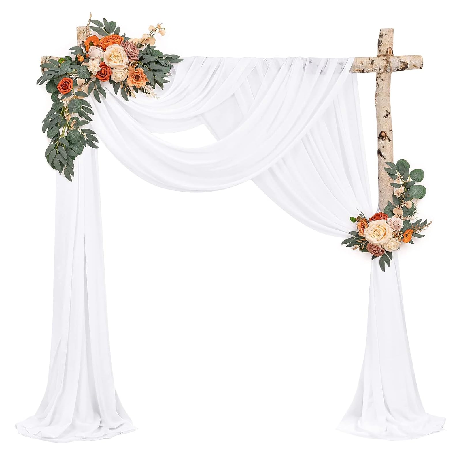 Cortina de Arco de Boda,Cenefa Blanca decoración a Mano alzada, Cenefa Transparente, Fondo de Boda Cortina, para fotografía Fiesta Boda cumpleaños