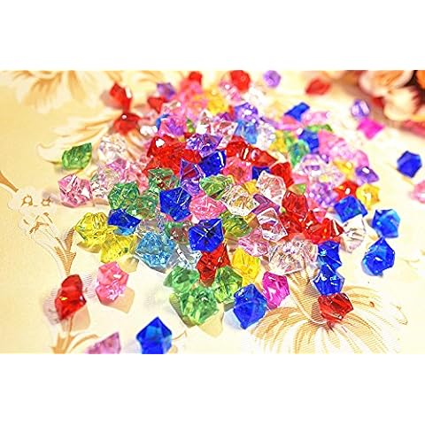 Kesote 50x Glitzersteine Acryl Dekosteine Acrylsteine Glitzernde Diamanten Streudeko Cover