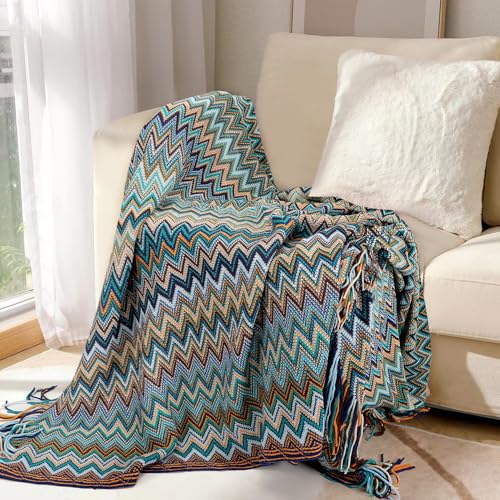 El Mejor Listado de Mantas para cama del mes. 42 Nasjac Manta de Cobija Punto para Sofá y Cama, Boho Manta Suave y Cálido con Borla, 127 x 180 cm Cobija Acogedora Decoración para Viaje, Sillón, Silla, Cama Picnic, Adecuada...