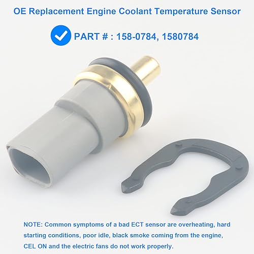 Miniatura 2 de Sensor de temperatura del refrigerante, sensor de temperatura ECT 158-0784, 1580784 compatible con Audi VW - A3 A4 A5 A6 A8 Quattro Q3 Q5 Q7 R8 S4