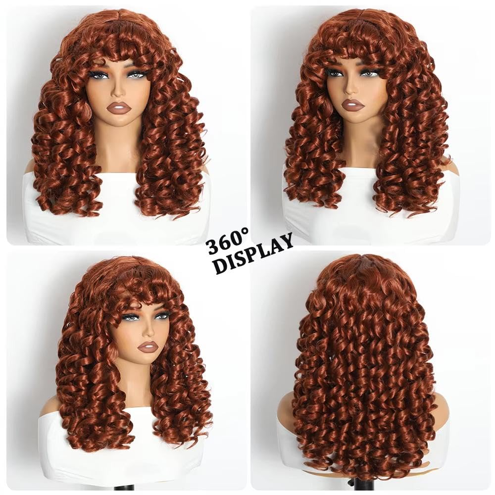 Haarpflege Frauen Ombre Blonde Lange Lockige Welle Perücke Mit Pony Cosplay Party Hitzebeständige Haar
