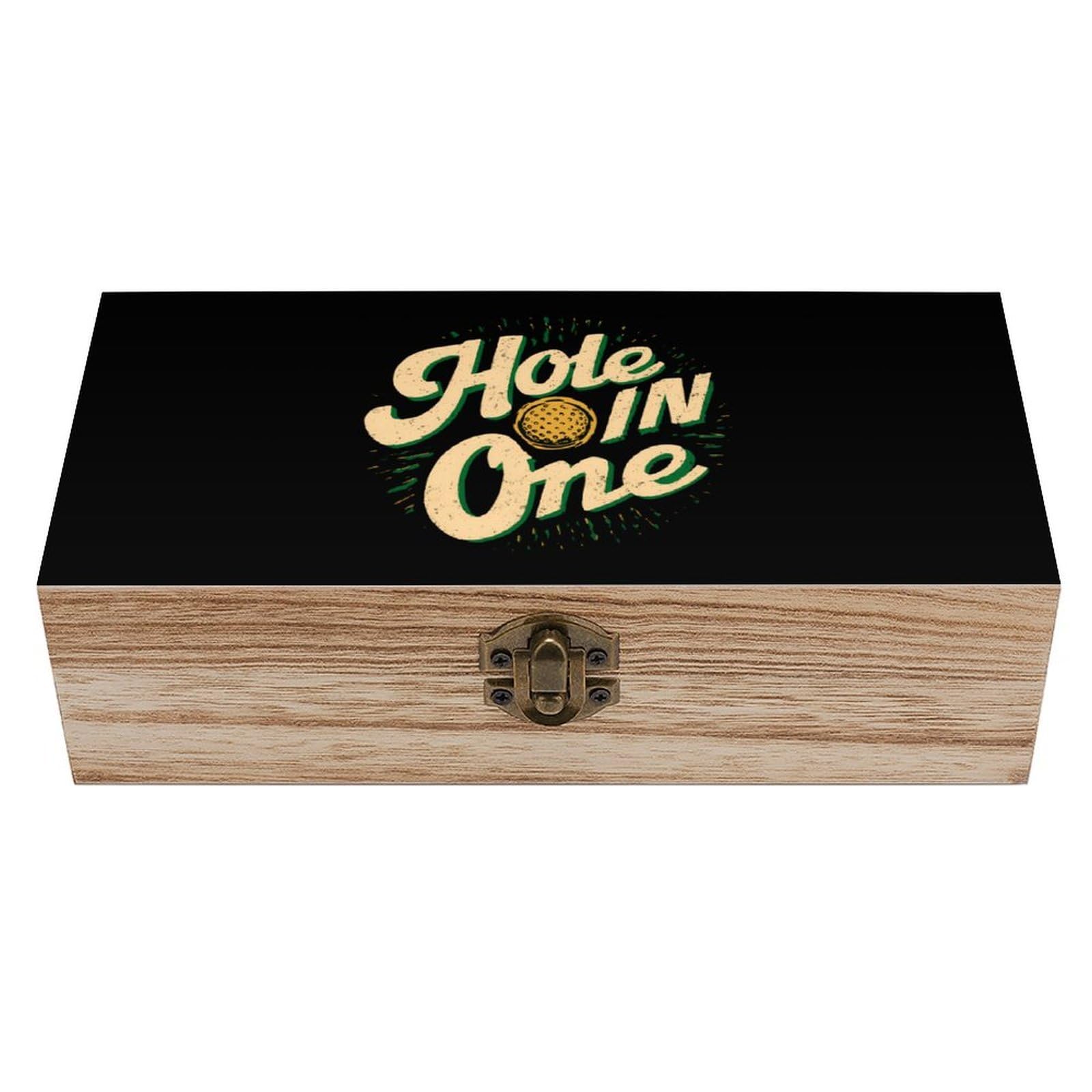 HLBSDM Golf Hole in One Wooden Storage Box Craft Memory Keepsake Treasure Chest Box Jewelry Organizer