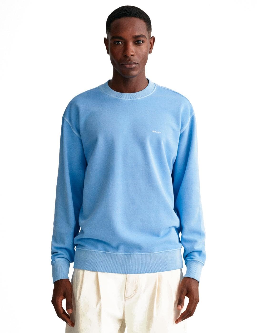 GANT Sunfaded Crewneck Sweatshirt Gentle Blue : Amazon.co.uk: Fashion
