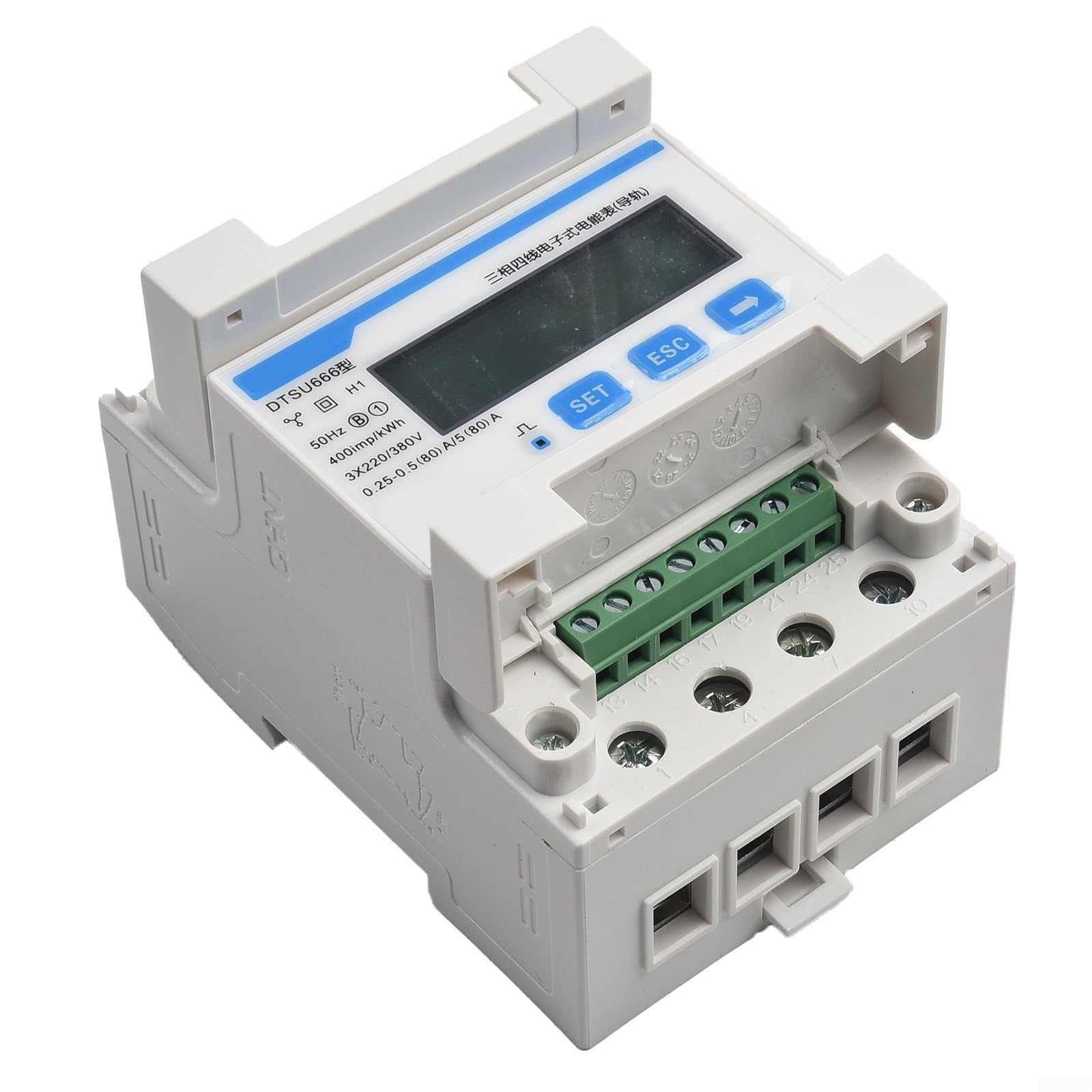 DTSU666 Drei-Phasen-Vierdraht-Führungsschiene, Strom-Energiezähler, SMARTs RS485 Leistungsmonitor für Solar-PV-Anlagen, aktive Blindleistungen und