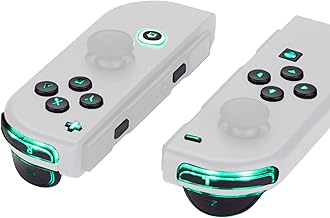 eXtremeRate DFS LED Botones Kit para Nintendo Switch Teclas de 7 Colores 9 Modos Control NS Joycon Botón de ABXY Gatillos Dirección Botones Luminosos para Joy-Con de Switch-No incluye Joycon(Símbolos)