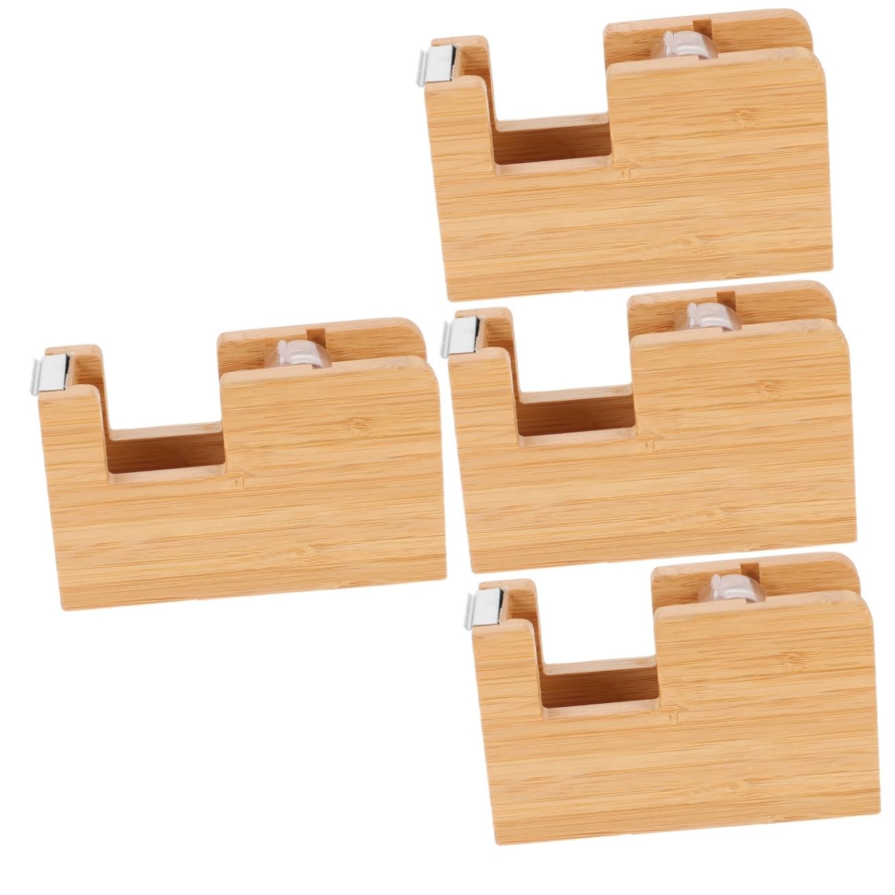 4 Pezzi Dispenser per Nastro Adesivo Portatile e Compatto Cutter per Nastro Adesivo per Ufficio Scuola e Casa Facile Usare e Conservare