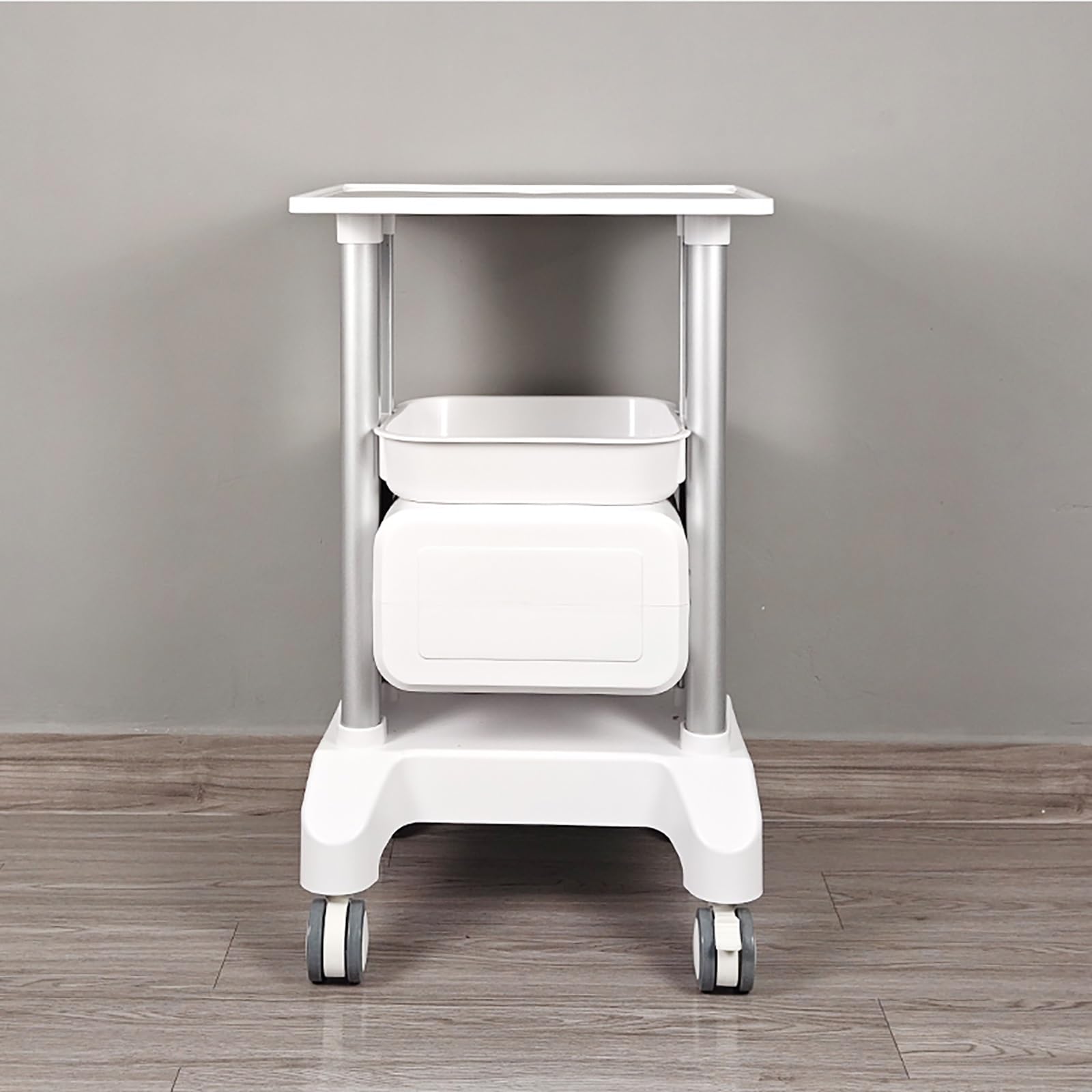 Chariot Médical À roulettes, Chariot D'Échographie Mobile, Chariot De Rangement pour Produits De Beauté, Chariot De Laboratoire À roulettes avec Tiroir pour La