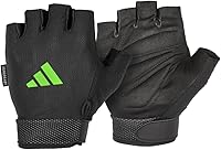 Vista 8 de adidas Essential Training & Weightlifting Gloves, Fingerless Workout Gloves Negro/Blanco (Logo)