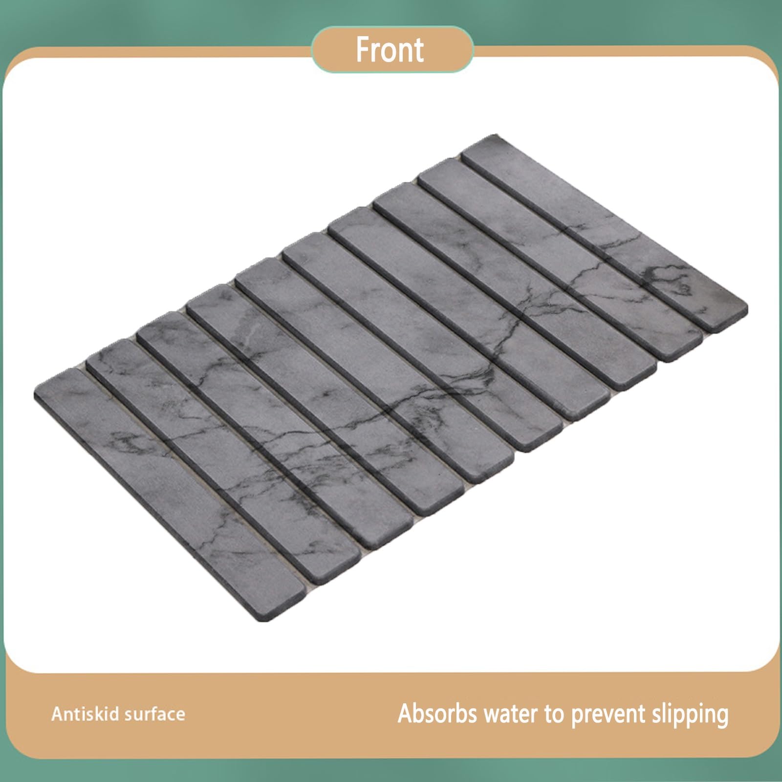 Tapis Pliable en Pierre De Diatomées Super Absorbant, Antidérapant, Séchage Rapide, Compact Et Facile À Ranger, Facile À Nettoyer, Couleur 2, 60 X 39 Cm