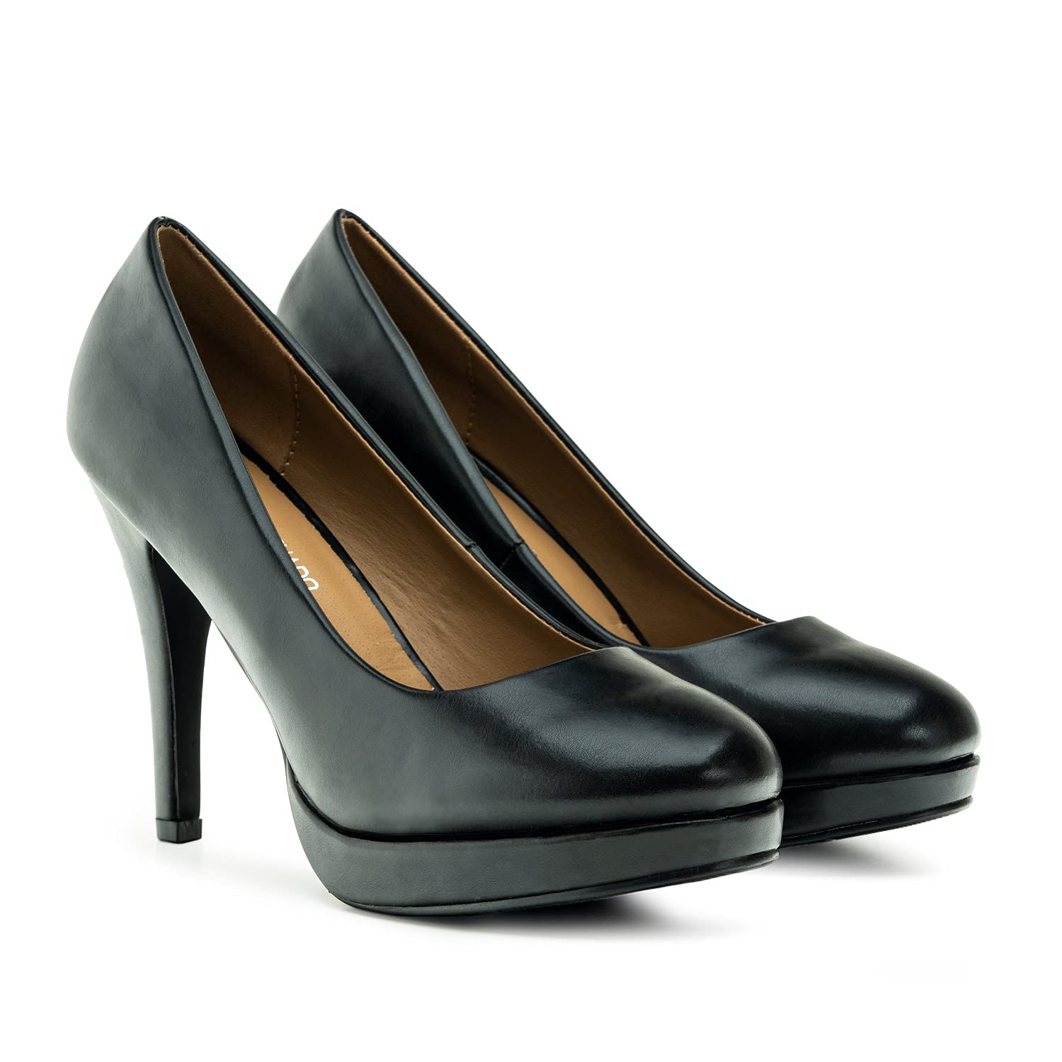 Andrés Machado - Élégants Escarpins à Plateforme pour Femmes/Filles - AM554 - Bout Arrondi - Talons Fins - pour l´été et l´Hiver - Petites et Grandes Pointures 32/35-42/45
