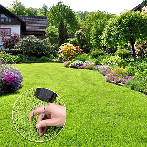 24 Pack Garden Stakes, U-Shaped Tent Stakes, Galvanized Landscape Staples, Ground Stakes, For Landscaping Securing Weed Barrier Fabric, Irrigation Tubing, Holding Fence, Tarpaulin #TOP3