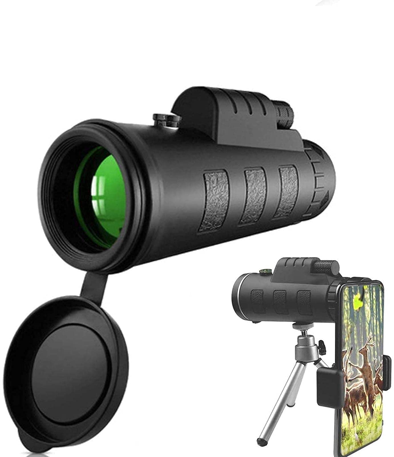 MMAXZ 40X60 High Power HD Monocular with Smartphone Holder Tripod,Monocular Telescope - [Upgrade] Waterproof Monocular with Durable and Clea Focus for Bird Watching, Camping, Hiking