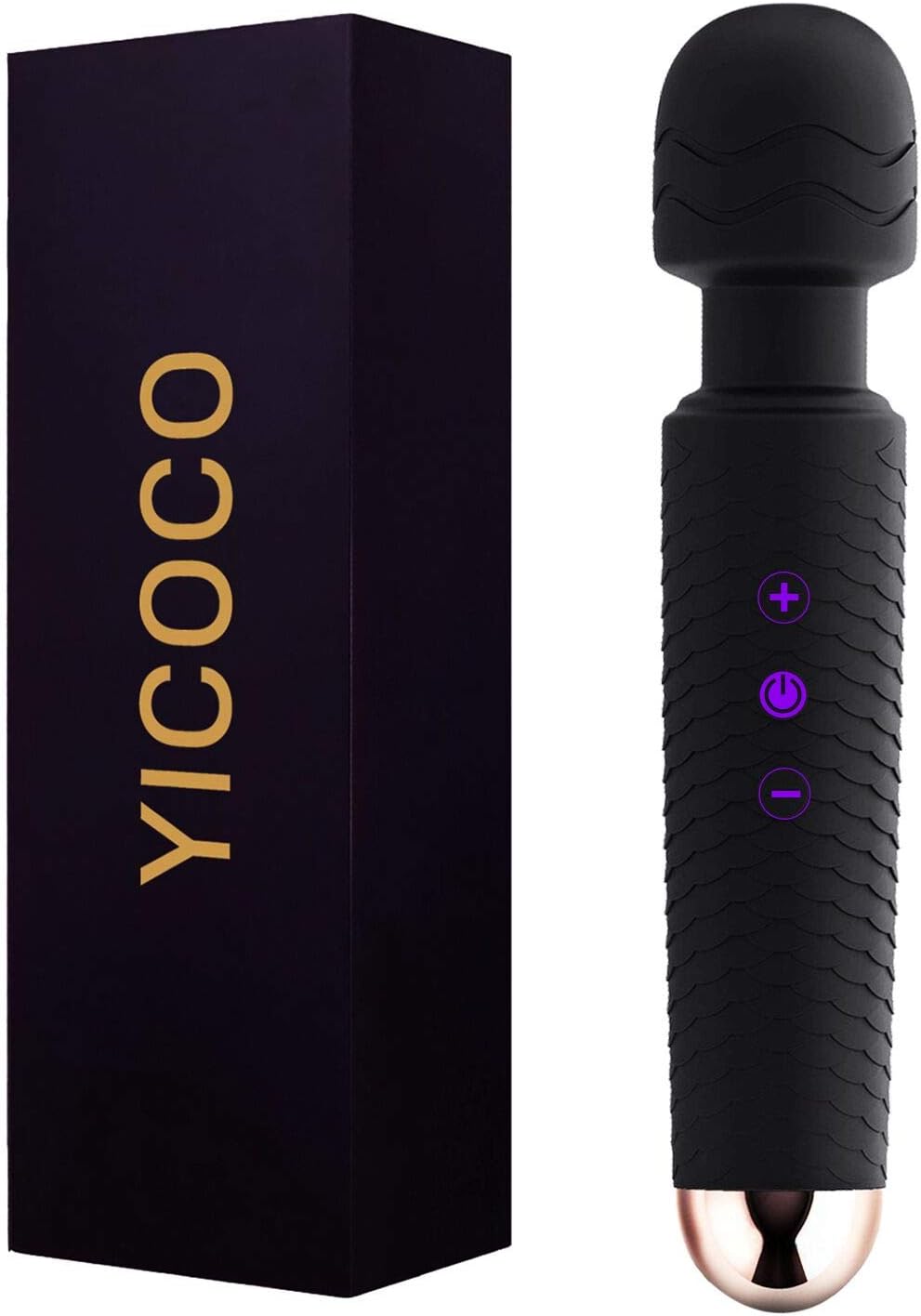 YICOCO Wand Massager, Electric Massager, 25 Frequency Modes for Relaxing Massage and Muscle Tension Relief Travel Bag (Black)