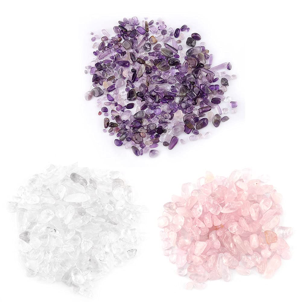 Pièces de Quartz en Cristal Naturel, Copeaux de Pierre Concassés, Peuvent Mettre L'aquarium, Pot de Fleurs, Mettre, Décorer, Démagnétiser Les Ornements, pour Bouddha(Blanc)