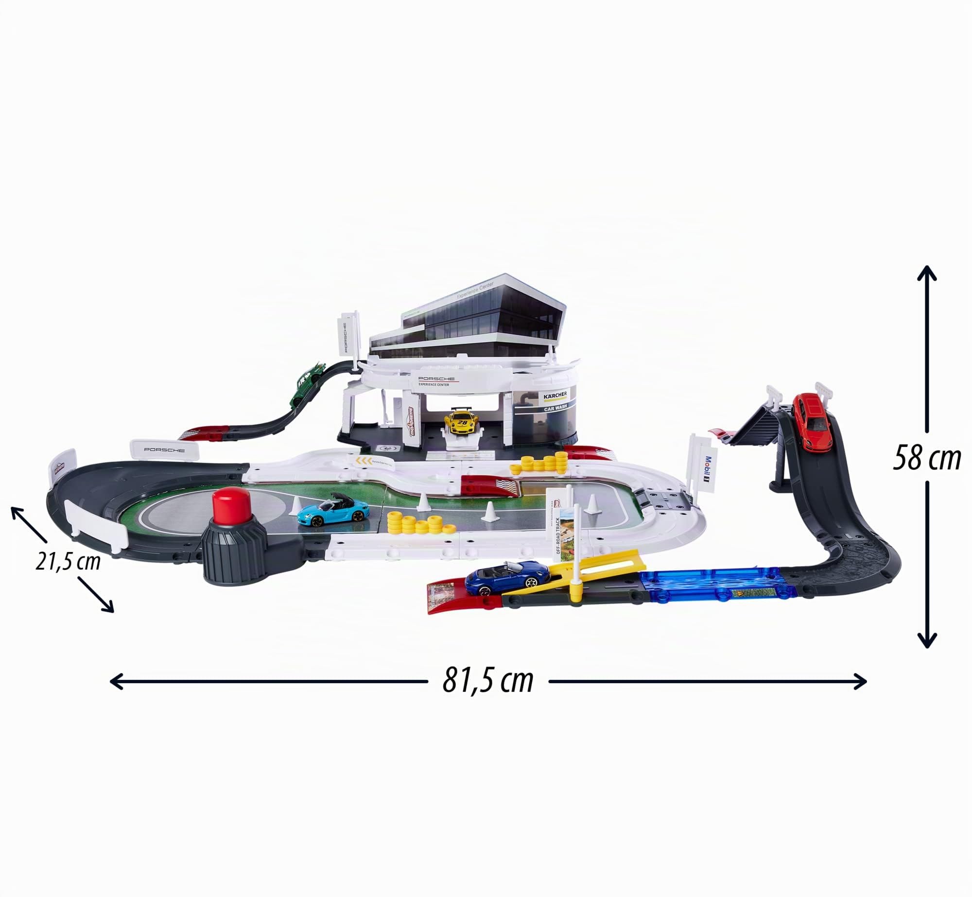 Majorette - Mega Set Porsche con 5 Veicoli Luci e Suoni + 3 Anni, 212050029