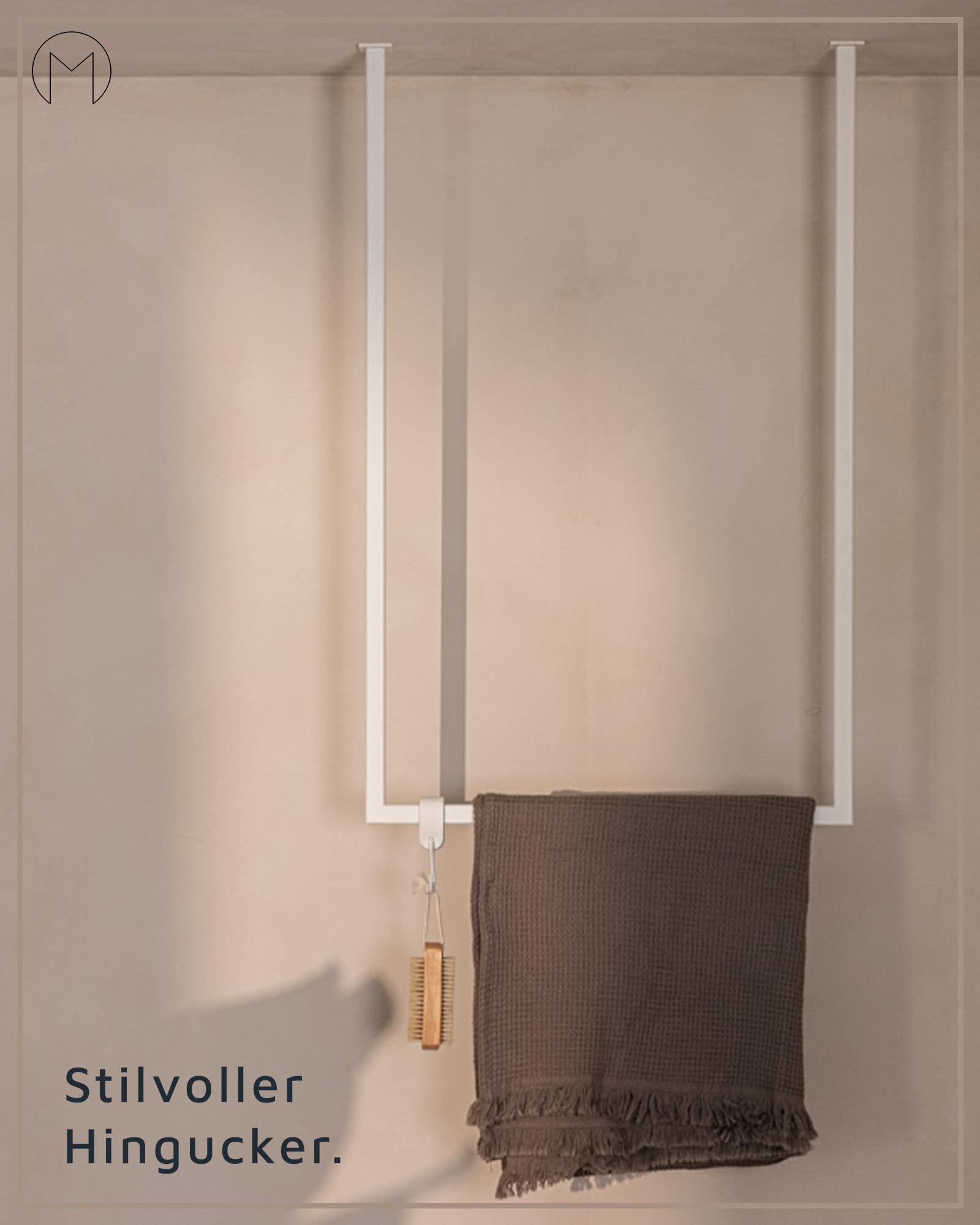 M Metallbude TENSI Design Handtuchhalter 2er-Set 60 x 50 cm & 80 x 50 cm Schwarz. Aus hochwertigem pulverbeschichtetem Stahl. Badezimmer. Minimalistisch. Stabil. Ohne sichtbare Verschraubungen.